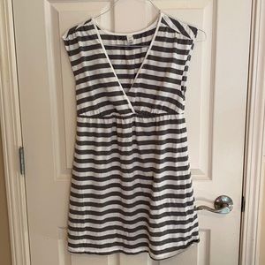 Old Navy grey and white striped beach cover up